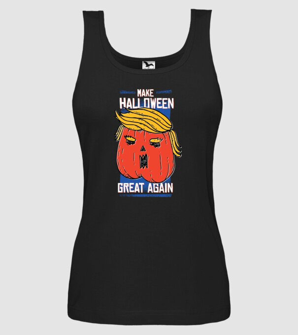 Make Halloween Great Again Trump model negru pe tricou