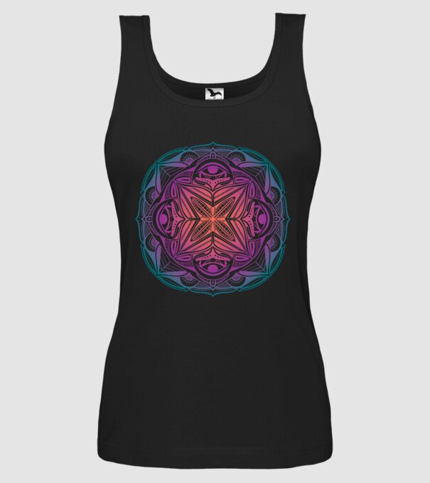 Mandala model negru pe tricou