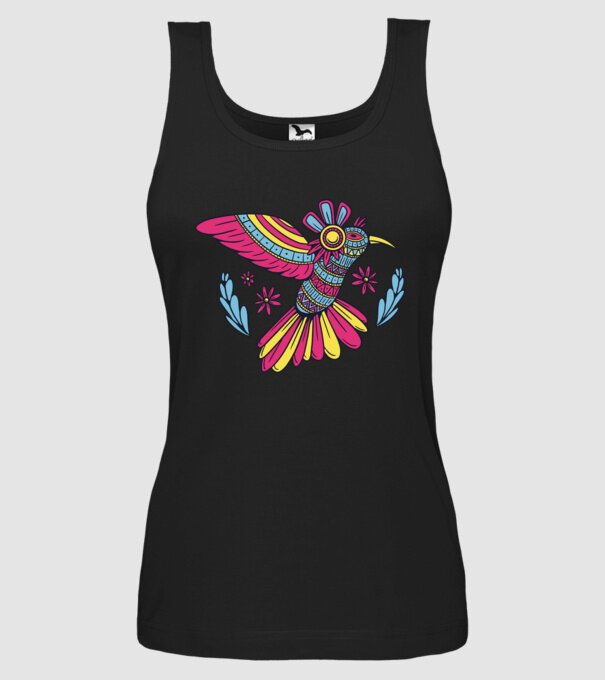 Mandala Colibri model negru pe tricou