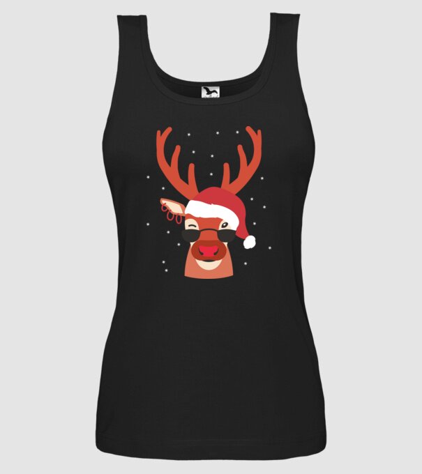 Ren cool de Crăciun model negru pe tricou