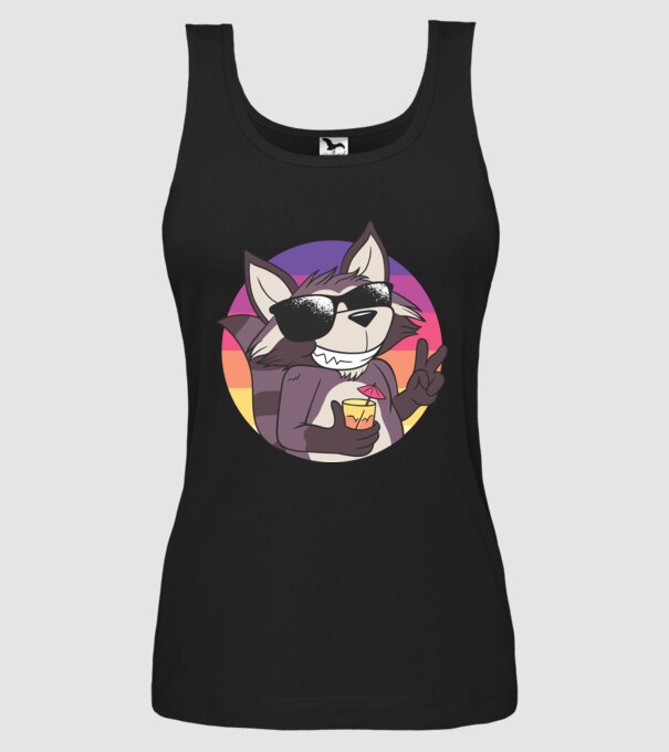 Raton cool model negru pe tricou