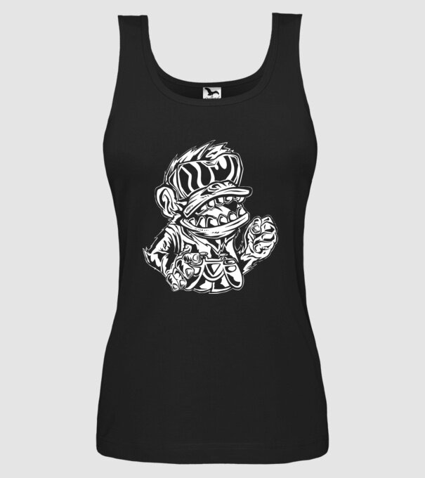 Maimuța Gamer furioasă model negru pe tricou