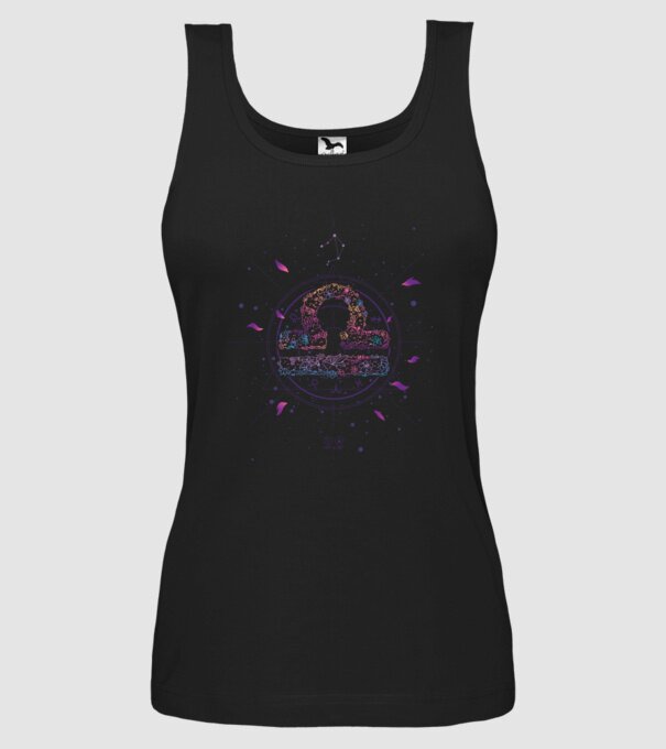 Libra Zodiac model negru pe tricou