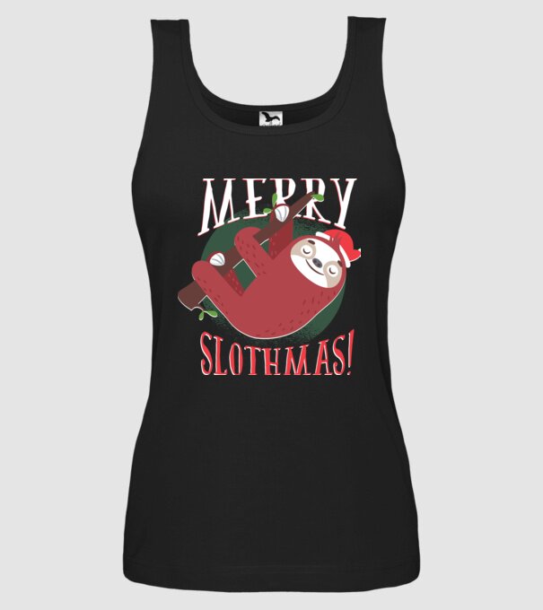 Merry Slothmas Crăciun cu Leneș model negru pe tricou