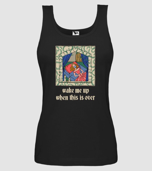 Prințesă de basm cu mască model negru pe tricou