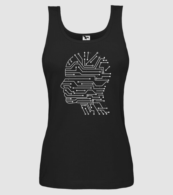 Inteligența artificială AI model negru pe tricou