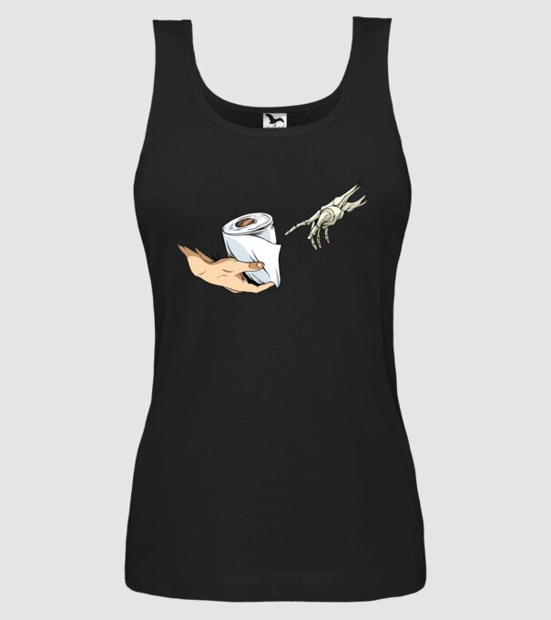Michelangelo coronavirus hârtie igienică model negru pe tricou