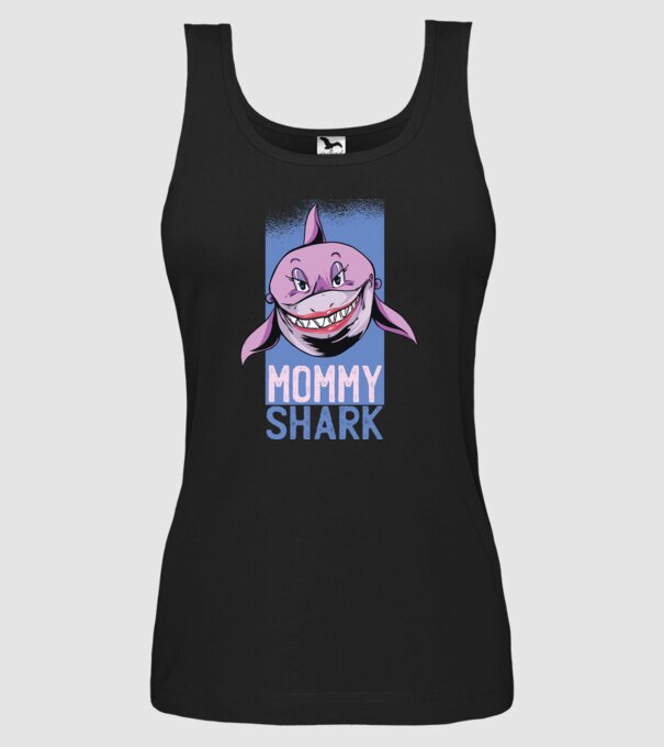Mommy Shark tricou pentru mama model negru pe tricou