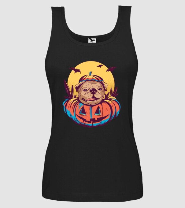 Mops Halloween model negru pe tricou
