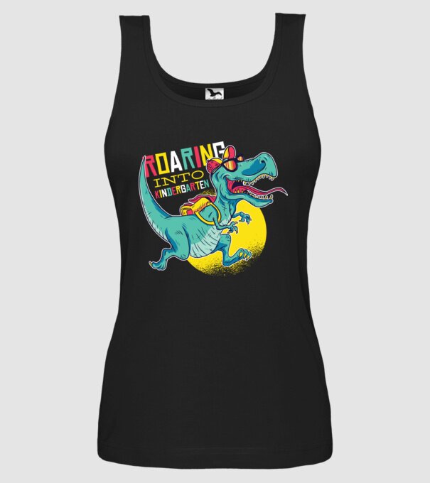 De acum încolo, voi urla în grădiniță cu Dinozaur model negru pe tricou