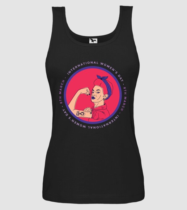 Ziua Internațională a Femeii 8 martie model negru pe tricou