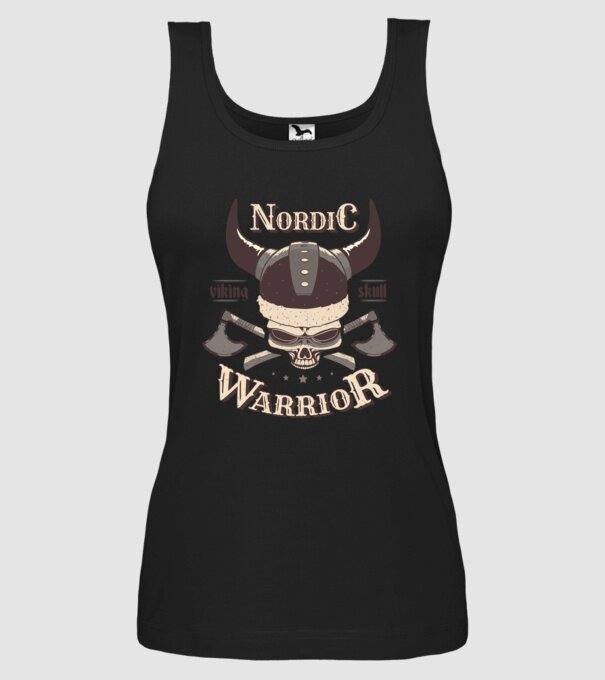 Nordic Warrior model negru pe tricou