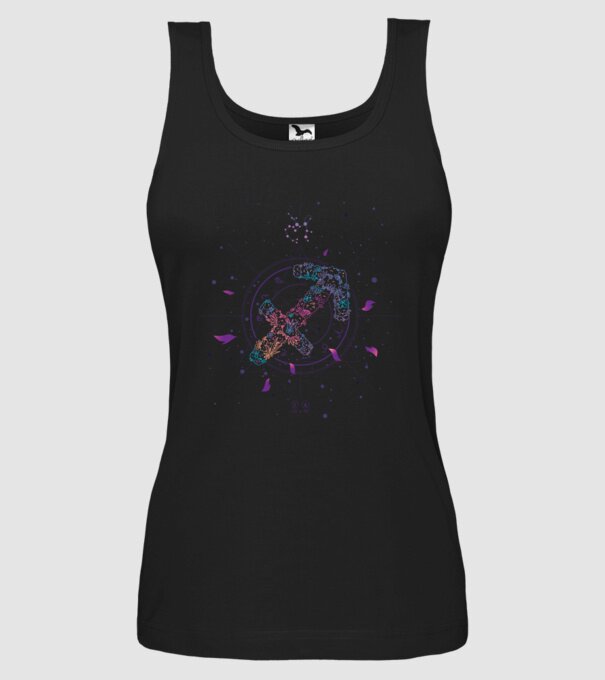 Saggitarius Zodiac model negru pe tricou