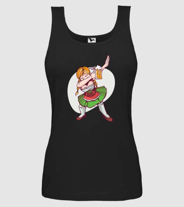 Oktoberfest DAB Fată cu ulcior model negru pe tricou