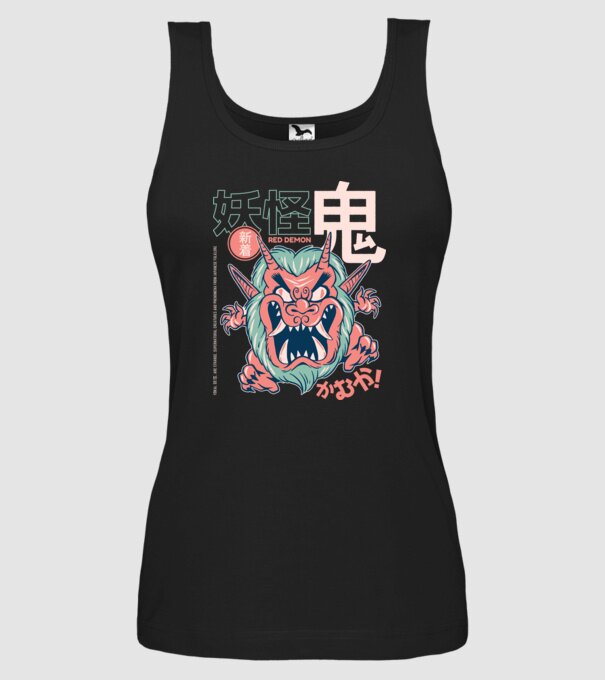 Oni Yokai Anime model negru pe tricou