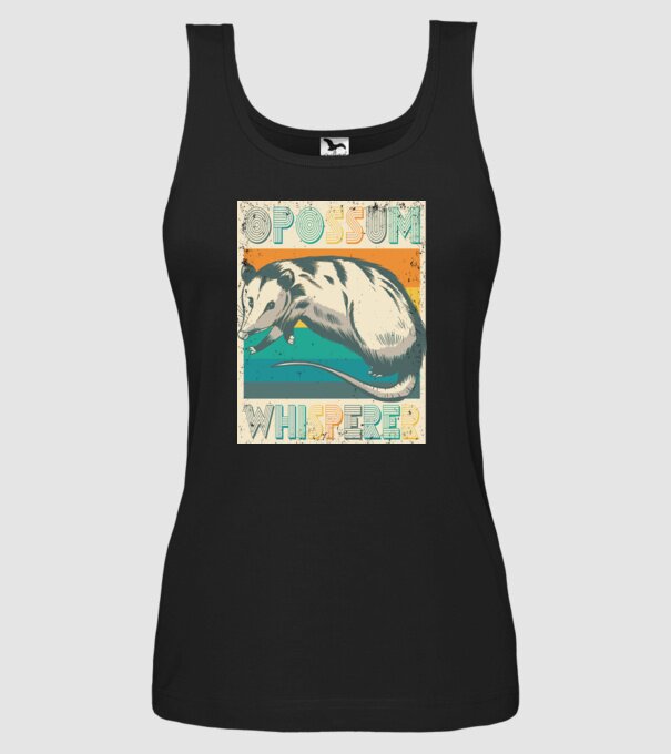 Opossum Whisperer model negru pe tricou