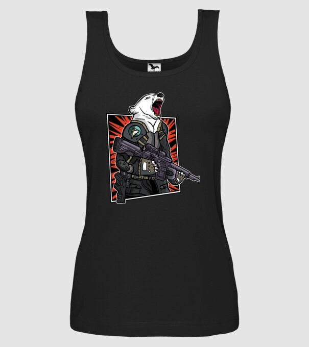 Ursul rusesc înarmat model negru pe tricou