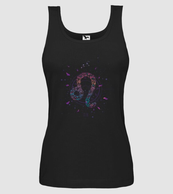 Leo Zodiac model negru pe tricou