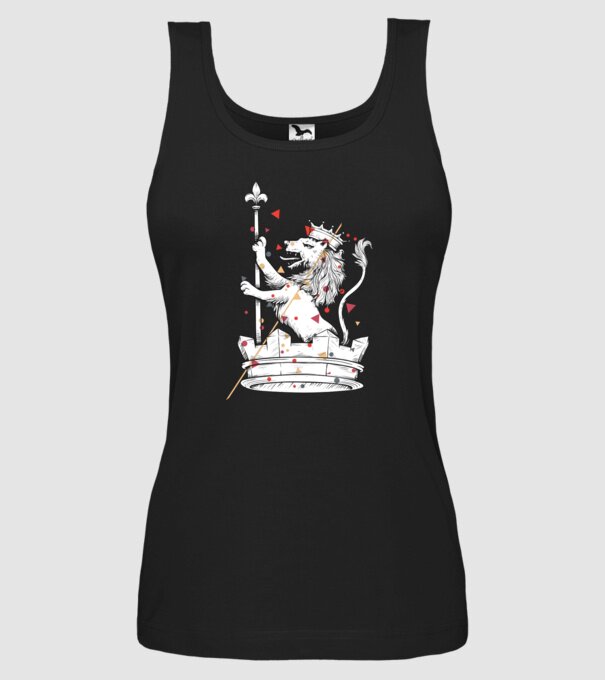 Leu Coroană model negru pe tricou