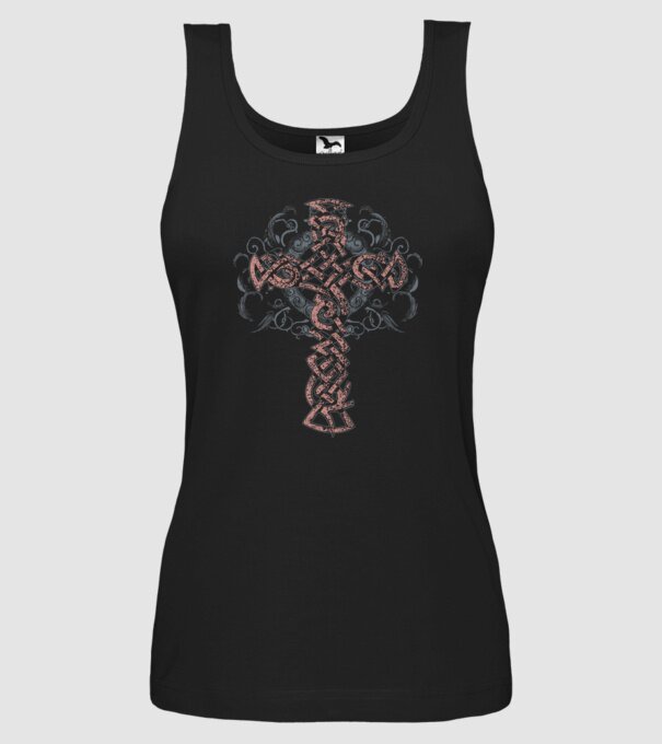 Cruce veche vikingă model negru pe tricou