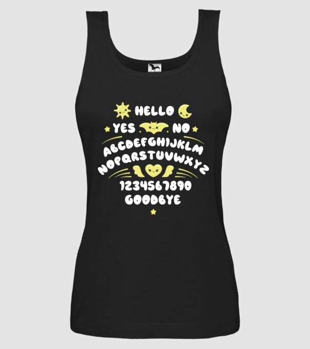 Motiv Ouija model negru pe tricou
