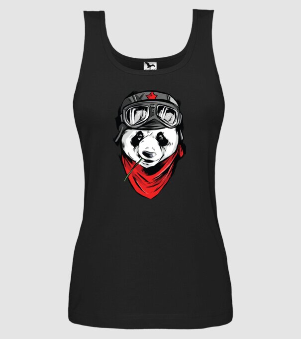 Panda Gerilla model negru pe tricou