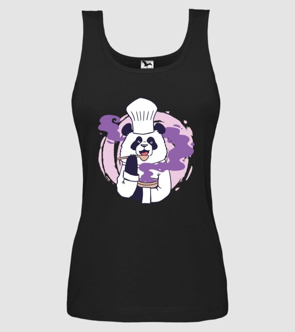 Panda Chef model negru pe tricou