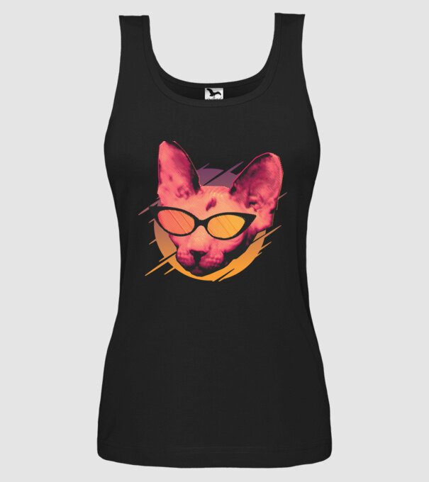 Pisică Petrecere model negru pe tricou