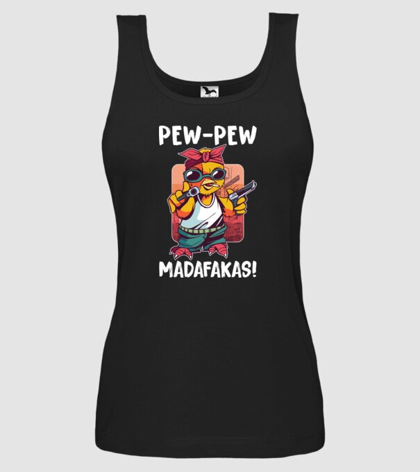 Pew Pew Pew Madafakas Pui model negru pe tricou