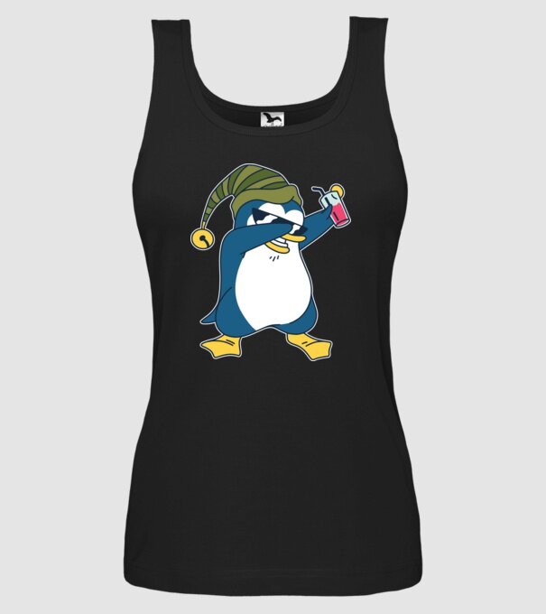 Pinguin DAB model negru pe tricou