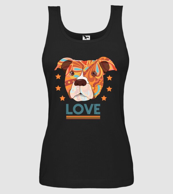 Dragoste Pitbull model negru pe tricou