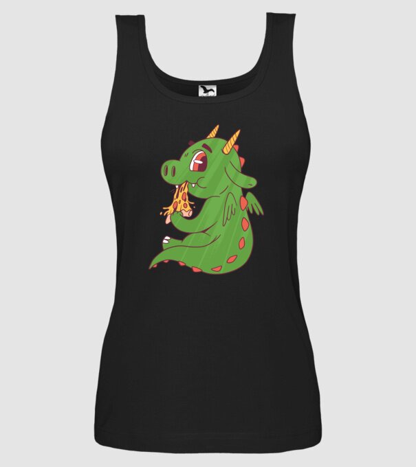 Pizza Dino model negru pe tricou