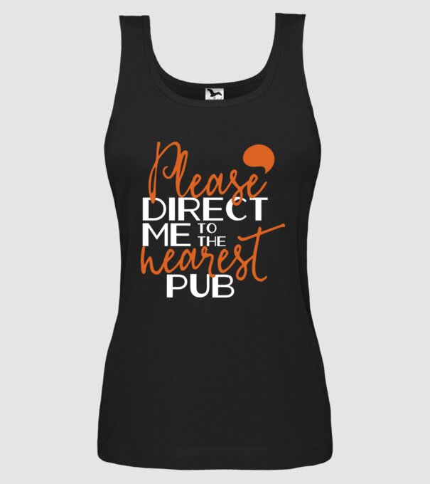 Please direct me to the nearest pub model negru pe tricou