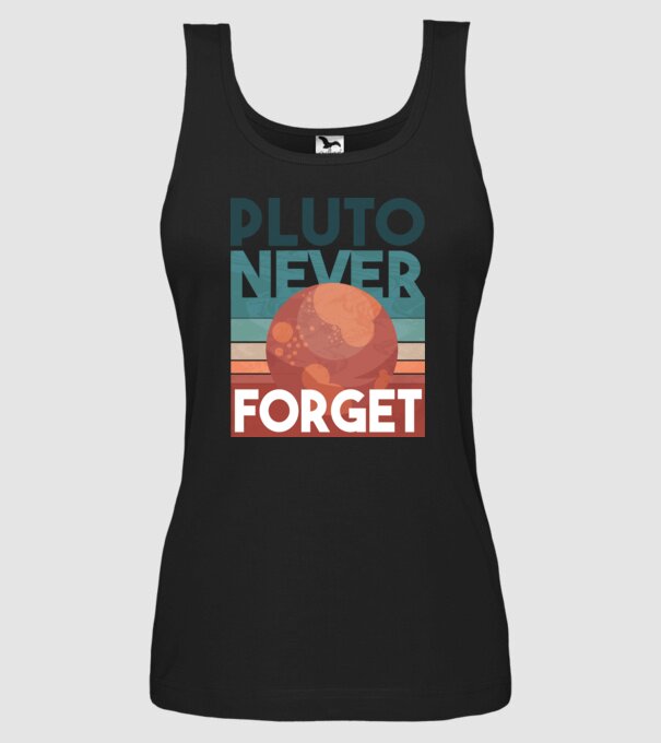 Pluto never forget model negru pe tricou