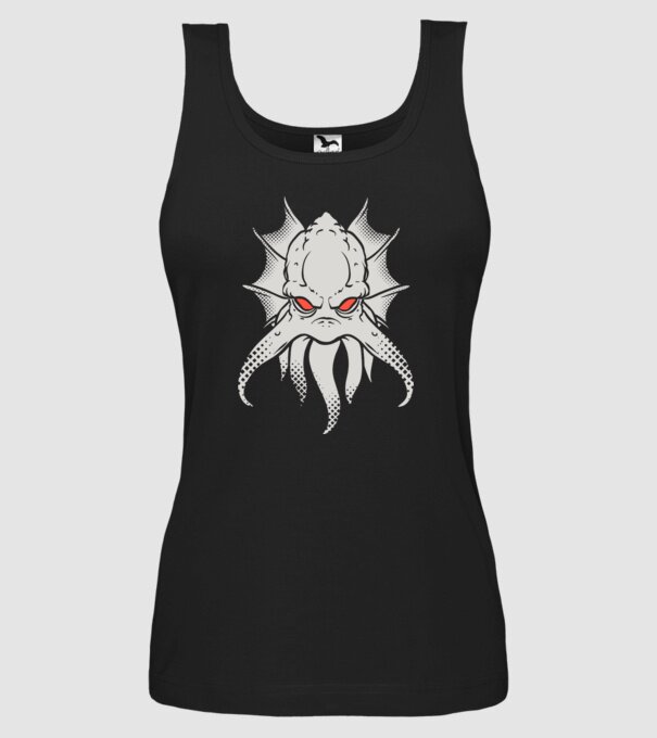 Cap de caracatiță model negru pe tricou