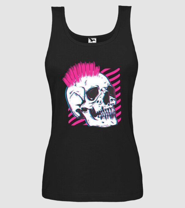 Craniu Punk model negru pe tricou