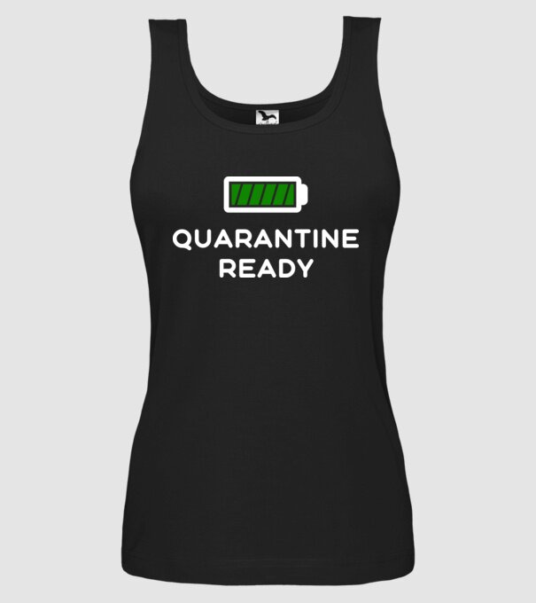 Quarantine ready model negru pe tricou