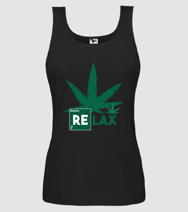 Relax Cannabis model negru pe tricou