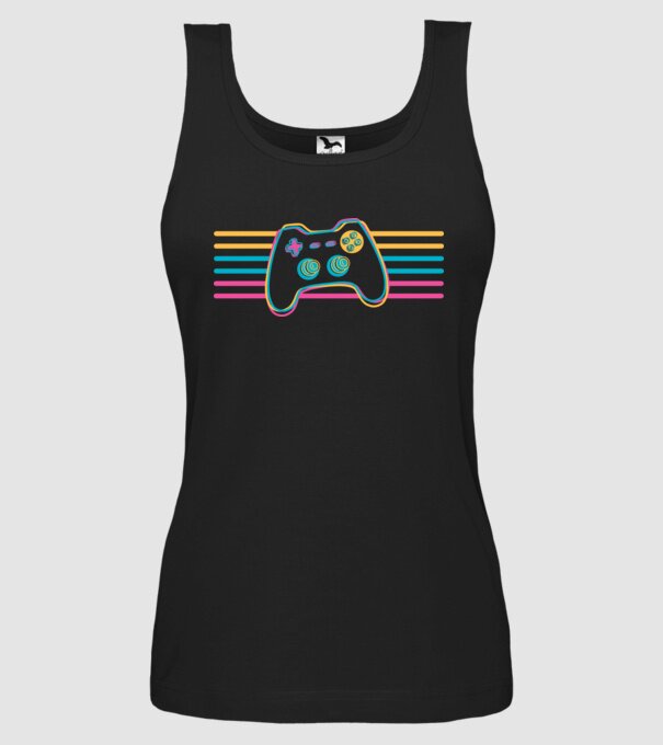 Gamer Controler Retro model negru pe tricou