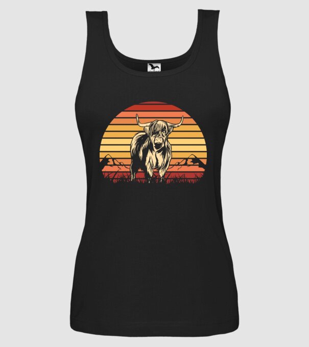 Vită Retro model negru pe tricou