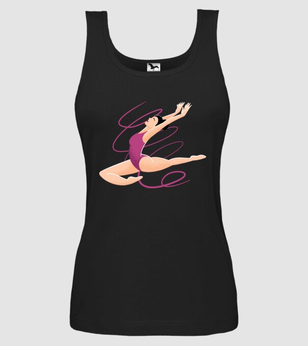 Gimnastică ritmică model negru pe tricou