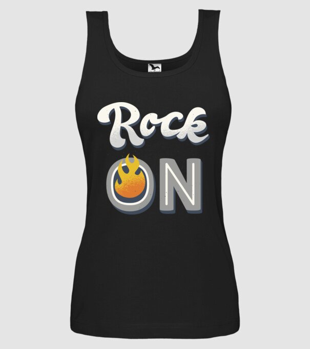 Rock On model negru pe tricou