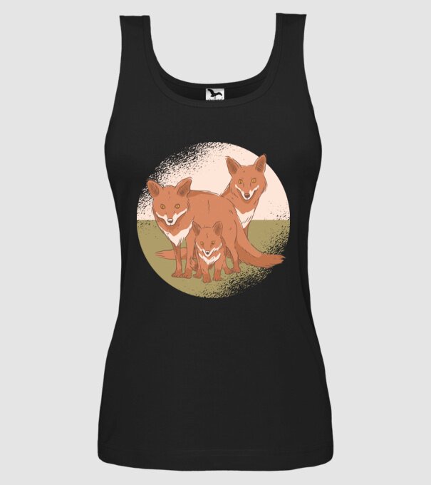 Familie Vulpe model negru pe tricou