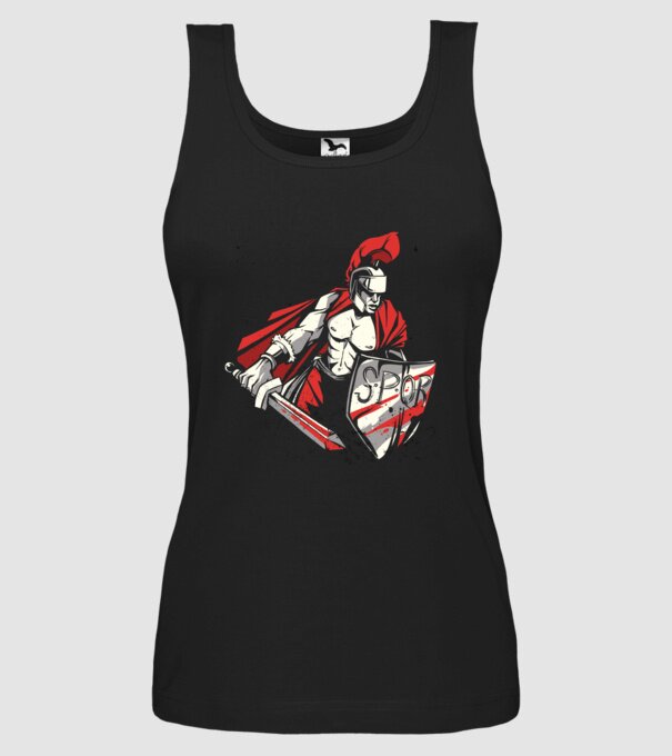 SPQR războinic Roman model negru pe tricou