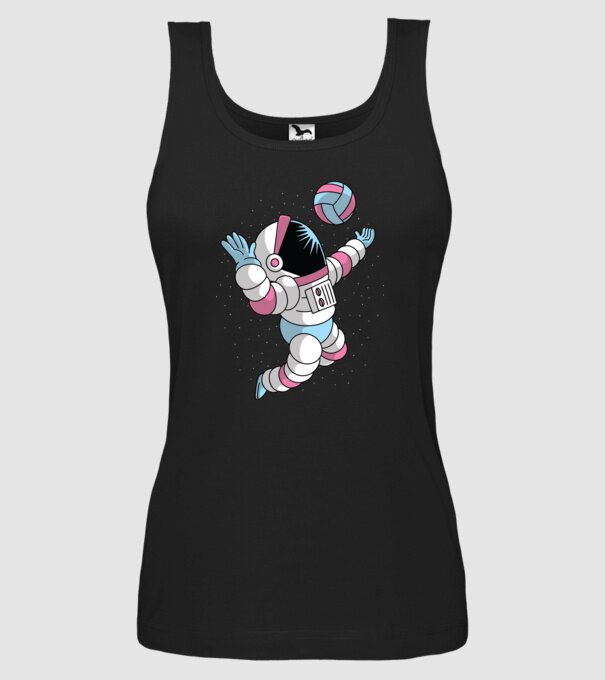 Astronaut voleibalist model negru pe tricou