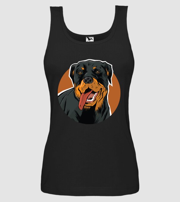 Tricou cu Câine Rottweiler model negru pe tricou