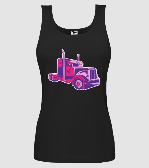 Camion roz model negru pe tricou