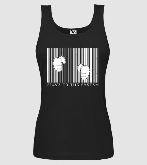 Slave to the system - Sclav al sistemului model negru pe tricou