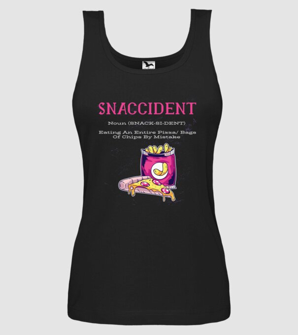 Snaccident model negru pe tricou