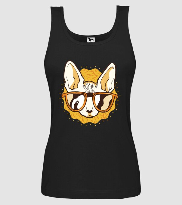 Sphynx Pisică Cool model negru pe tricou